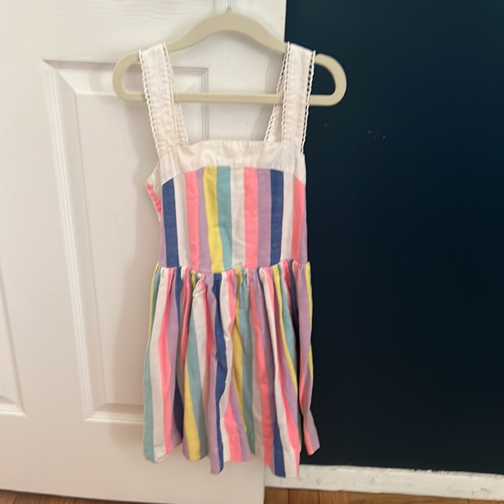 Mini boden rainbow cotton dress size 7-8 EUC